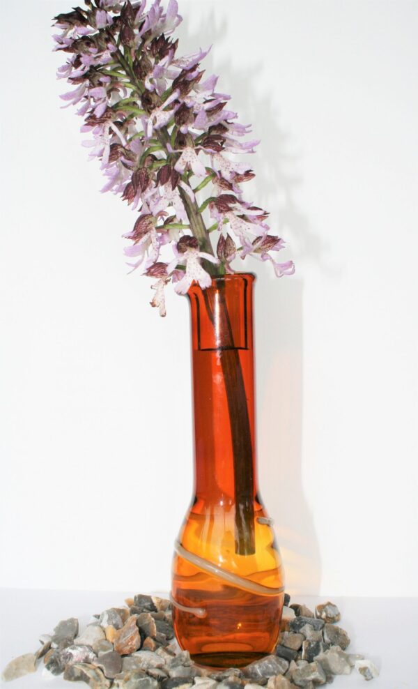 Soliflore ambre avec décoration – Image 3